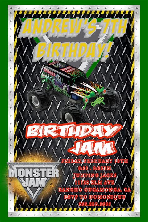 Monster Jam Birthday Invitation Click On The Image Twice To Place Orders Or Follow Me On