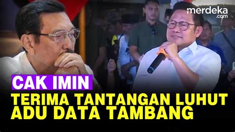 Muhaimin Terima Tantangan Luhut Adu Data Soal Tambang Morowali