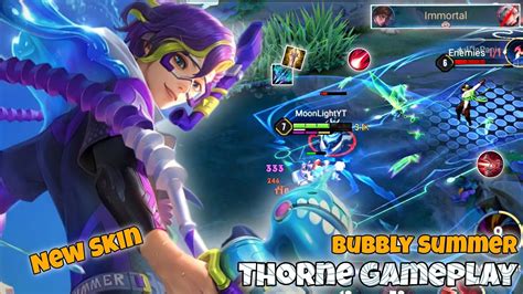 Thorne New Skin Bubbly Summer Dragon Lane Gameplay Arena Of Valor