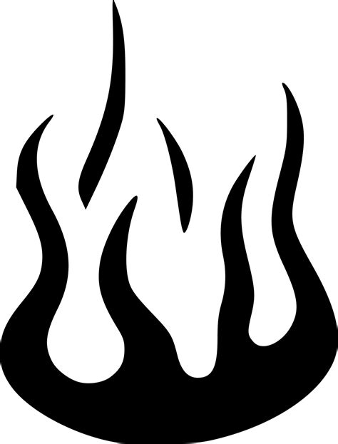 black  white  fire icon  vector art  vecteezy