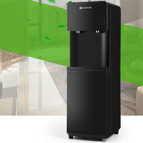 Cosvalve Black Freestanding Top Loading Electric Water Cooler With Hot Cold And Room