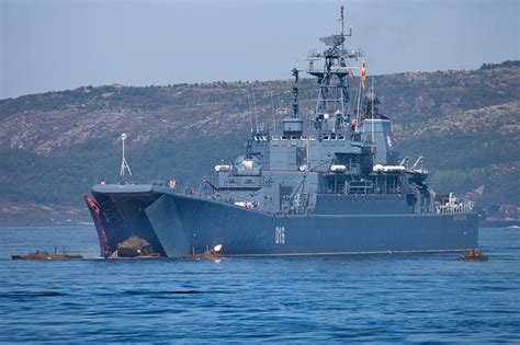 Project 775 Landing Ship During Russian Navy Northern Fleet 80th