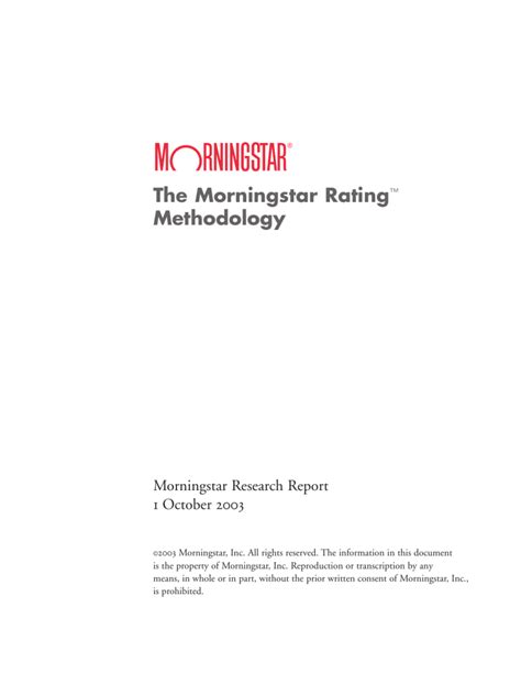 MorningstarFundRating Methodology