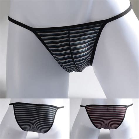 High Quality Men Underwear Brief Low Waist Panties Pouch Sexy Stripe