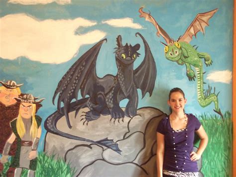 Toothless of How to Train Your Dragon. Mural. Wall painting. Acrylic ...