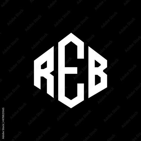 Reb Letter Logo Design With Polygon Shape Reb Polygon And Cube Shape