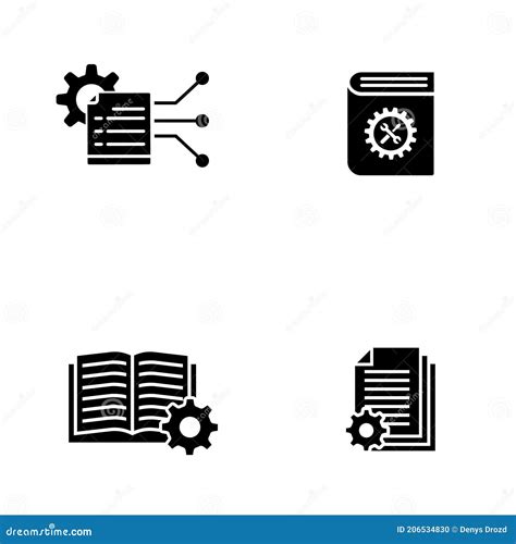 Document Vector Icon Set Technical Documentation Illustration Sign