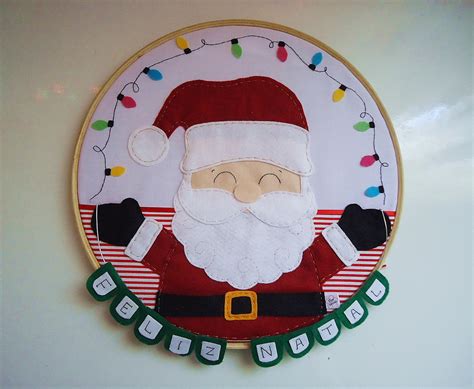 Quadro Bastidor Papai Noel Feliz Natal Elo Produtos Especiais