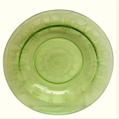 Anchor Hocking Other Antique Depression Era Glass Green Cameo Ballerina Pattern 9 Rimmed