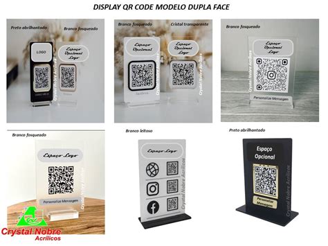 Placa De Mesa Qr Code Crystal Nobre Acr Licos Crystal Nobre Acr Licos