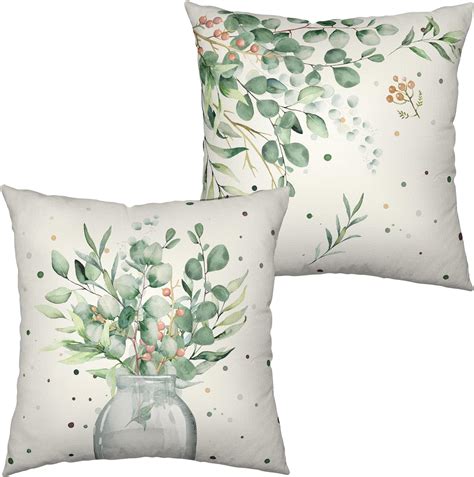 Amazon Kwlegh Eucalyptus Pillow Covers Spring Summer Throw Pillow