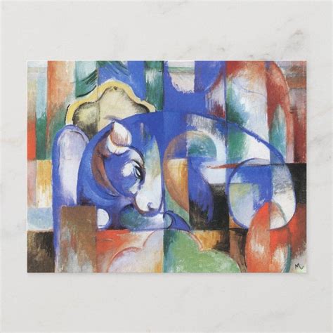 Lying Bull By Franz Marc Vintage Cubism Art Postcard Zazzle Cubism