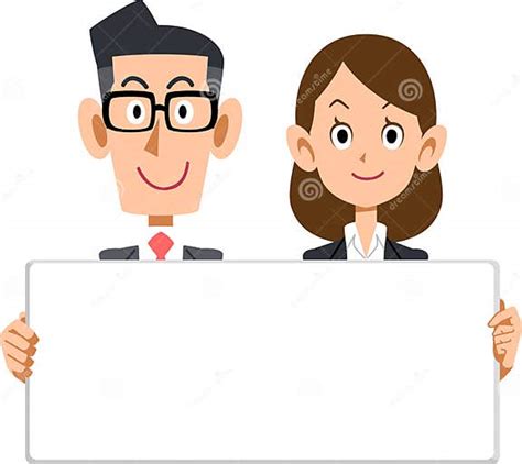 Male And Female Business People With Whiteboards Stock Vector