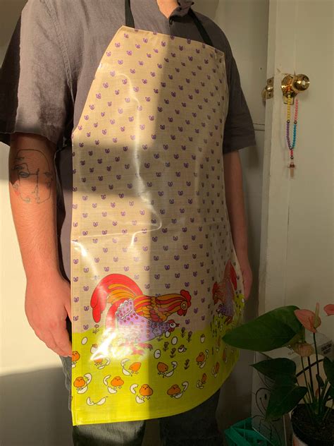 Vintage Apron Pvc Coated Cotton Backed Art Smock Mother Etsy