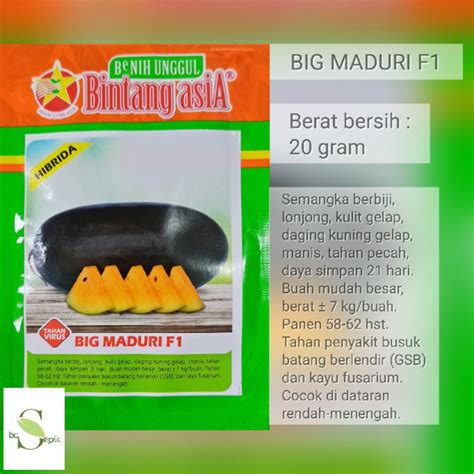 Jual Benih Bibit Semangka Inul Big Maduri F Gram Cap Bintang Asia