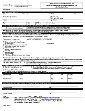 Fillable Online Termination Form Fax Email Print Pdffiller