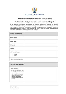 Fillable Online Massey Ac Strategic PD Projects Application Form