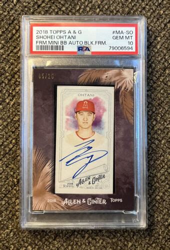 Topps Allen Ginter Shohei Ohtani Black Rookie Auto D Psa