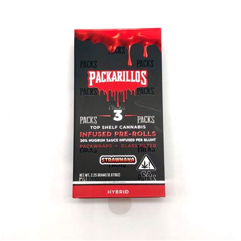 Packwoods Packarillos Strawnana 3pk 2 25g Infused Pre Rolls The