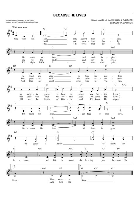 Because He Lives By Gloria Gaither Flute Digital Sheet Music Sheet Music Plus