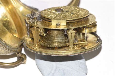 A Late 17th Century Gilt Pair Case Pocket Watchthe Watch With A