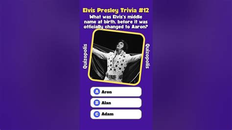 Elvis Presley Trivia Quiz 🎵 Question Number 12 Youtube