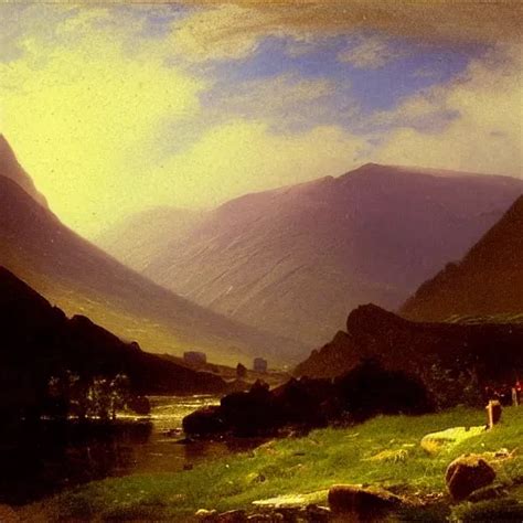 Painting Of The Mountains Of Mourne In Ireland By Stable Diffusion