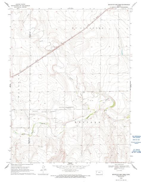 Classic Usgs Mouth Of Lake Creek Kansas 75x75 Topo Map Mytopo Map Store