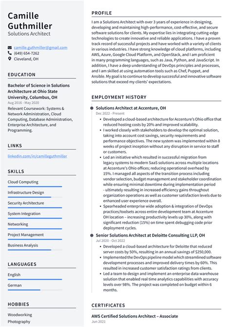 Google Solutions Architect Resume Examples Resumecat