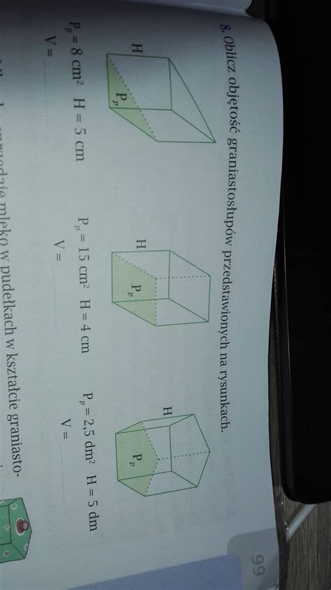 Oblicz objętość graniastosłupów przedstawionych na rysunkach Brainly pl