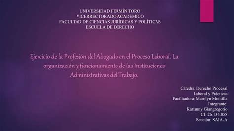 Derecho Procesal Laboral Y Prácticas Ppt