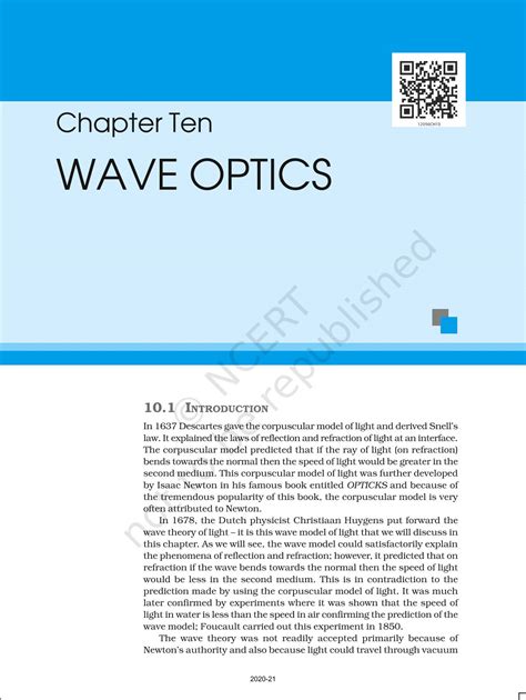 Wave Optics NCERT Book Of Class 12 Physics Part II