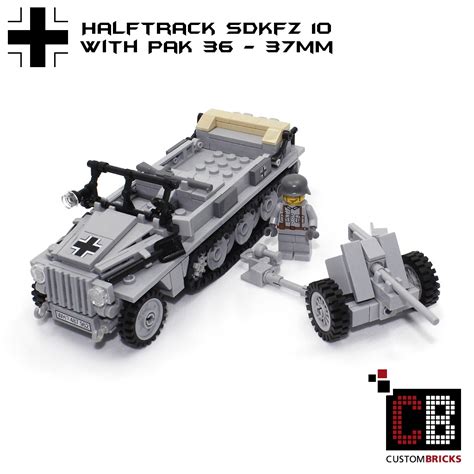 CUSTOMBRICKS De LEGO Custom WW2 WWII Wehrmacht SD Kfz SdKfz 10 Mit