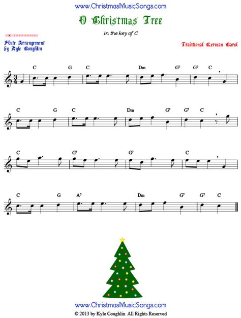 O Christmas Tree for Flute - Free Sheet Music