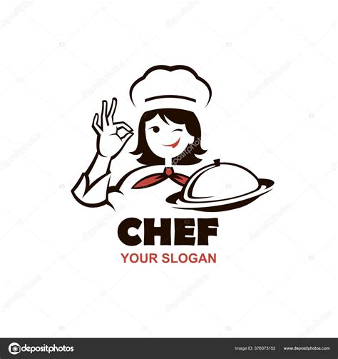 Chef Woman Design Dish Hand Isolated White Background Stock Vector By