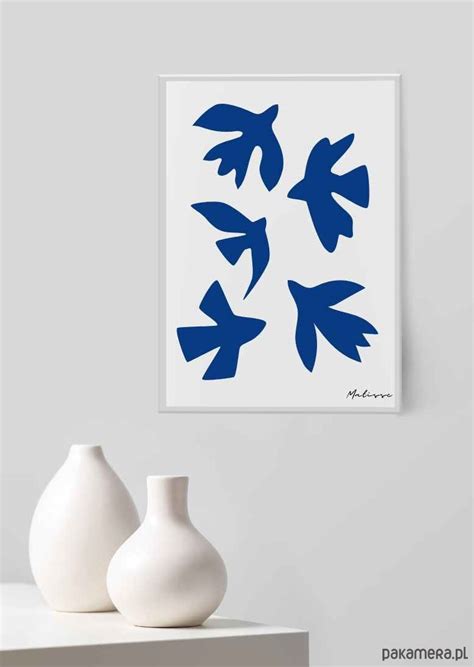 Plakat Ptaki Abstrakcja Matisse Niebieski Pakamera Pl