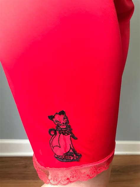 S Vintage Pussy Cat Red Slip Knickers Etsy