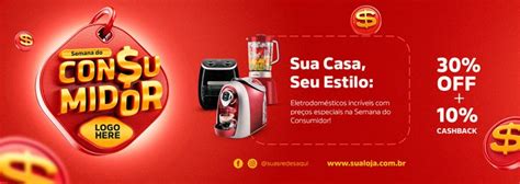 Banner Semana Do Consumidor Loja de Eletrodoméstico 30 Off Cafeteira