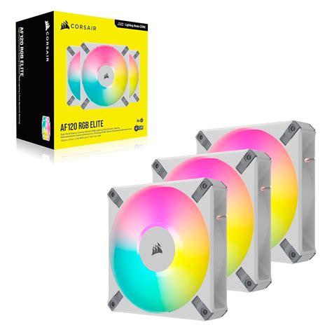 Kit De Ventilador Triple Pwm Corsair Icue Af Rgb Elite White