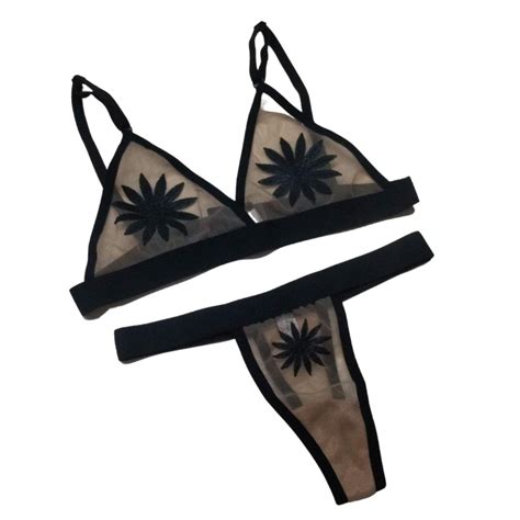 Conjunto Lingerie Transparente Sensual Sem Bojo Shopee Brasil