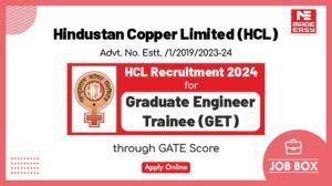 Hindustan Copper Limited Recruitment 2024 Through GATE Score