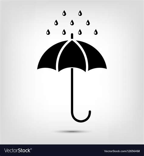 Umbrella With Water Drops Rain Protection Symbol Vector Image