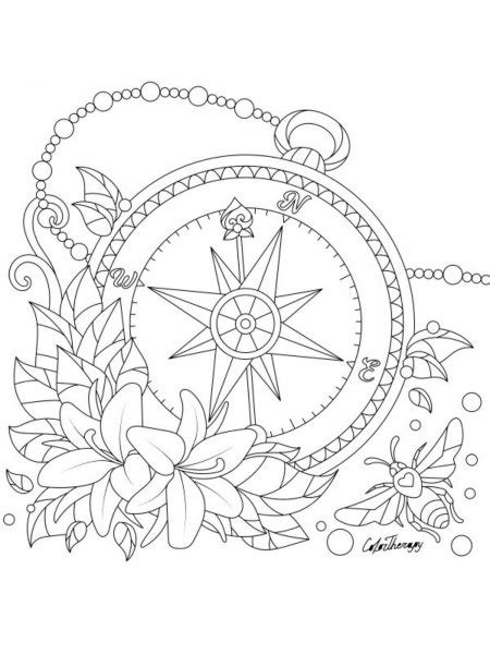 Compass Coloring Pages