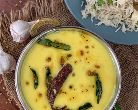 Lunch Meal Plate Rajasthani Methi Mangodi Ki Sabzi With Kadhi And Aam