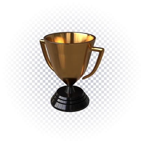 Icono De Trofeo De Oro 3d Render Aislado Archivo PSD Premium