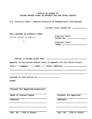 Notice Appeal Form Fill Online Printable Fillable Blank Pdffiller