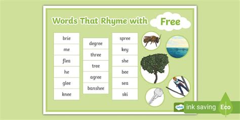 NEW Words That Rhyme With Free Word Mat Twinkl