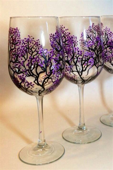 Gorgeous Wine Glass Art Hand Painted Wine Glasses Wine Glass Crafts