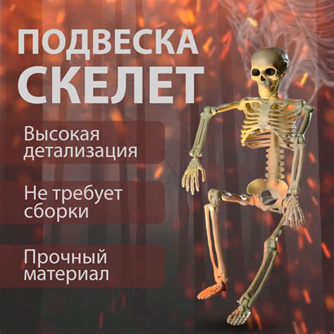 Реалистичный Скелет с подвижными сочленениями, высота 36 см, декорация ...