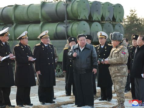 North Koreas Kim Jong Un Oversees Test Of New Surface To Sea Missiles